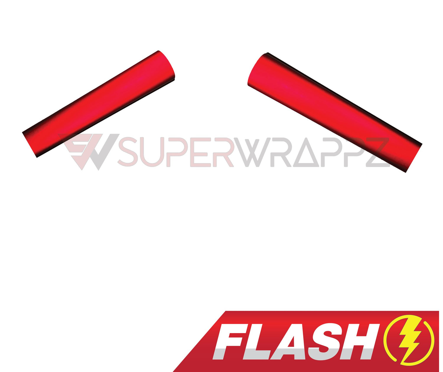 SuperWrappz red reflective V-brace kit, second angle showing both strips and finish.