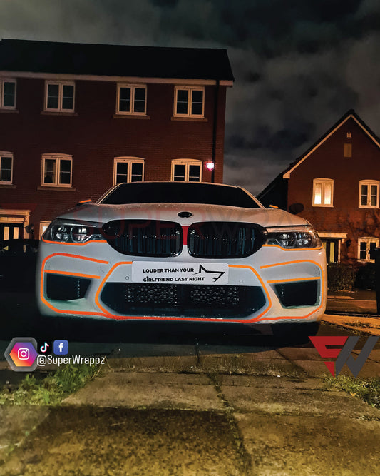 0.5cm orange reflective pin stripes decal sticker wrap kit self adhesive wrap