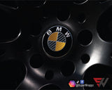 Black & Gold Carbon Badge Emblem Overlay FOR BMW Sticker Vinyl 2 Quadrants covered in each colour FITS YOUR BMW'S Hood Trunk Rims Steering Wheel