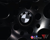 White & Black Carbon Badge Emblem Overlay FOR BMW Sticker Vinyl 2 Quadrants covered in each colour FITS YOUR BMW'S Hood Trunk Rims Steering Wheel