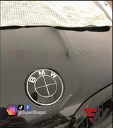 Full Black Carbon Badge Emblem Overlay FOR BMW Sticker Vinyl 4 Quadrants covered FITS YOUR BMW'S Hood Trunk Rims Steering Wheel