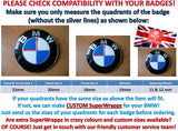 Black & Blue Carbon Badge Emblem Overlay FOR BMW Sticker Vinyl 2 Quadrants covered in each colour FITS YOUR BMW'S Hood Trunk Rims Steering Wheel