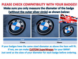 BLACK GLOSS BADGE EMBLEM TINT OVERLAY PROTECTION FOR BMW 2 PIECE @FITS ALL BMW@