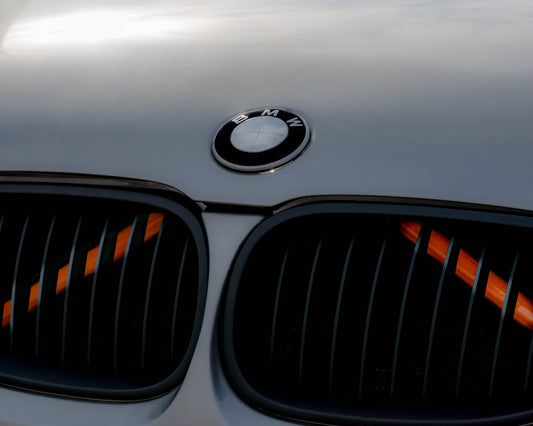Orange Reflective V-Brace & Crash Bar Overlay — Compatible with BMW | SuperWrappz