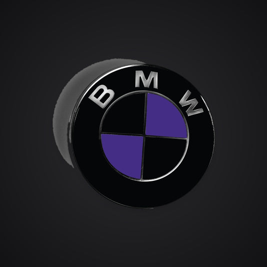 Black Purple Gloss BMW badge overlay — SuperWrappz hero. Compatible with BMW — Not Genuine BMW Parts.