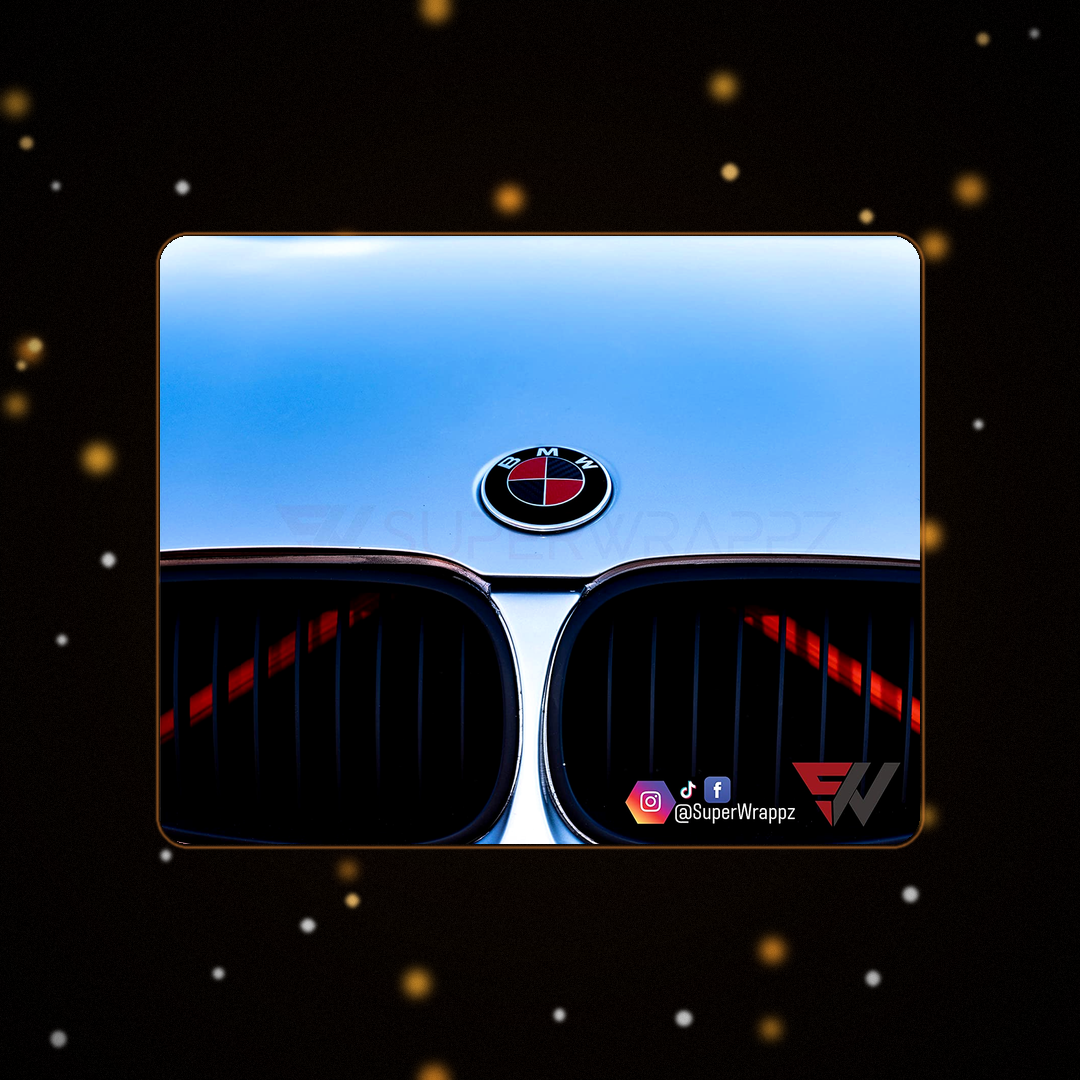 Black Red Carbon BMW badge overlay — SuperWrappz hero