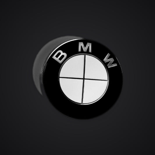 Full White Gloss BMW badge overlay — SuperWrappz hero. Compatible with BMW — Not Genuine BMW Parts.