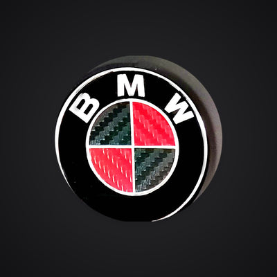 Black & Red Carbon Motorcycle Badge Overlay — Compatible with BMW S1000R & S1200R | SuperWrappz