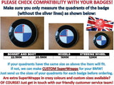 V2 HALF BLACK GLOSS Badge Emblem Overlay VERSION 2 FOR F40, G20, G30 BMWs from 2017 TO NOW ETC. Sticker VINYL FITS YOUR BMW'S HOOD TRUNK RIMS STEERING WHEEL