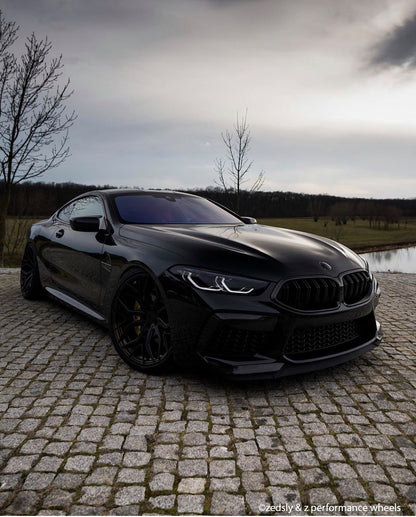 Black Gloss BMW Badge Tint Overlay — 2-Piece | V1 Compatible | E/F Series | SuperWrappz