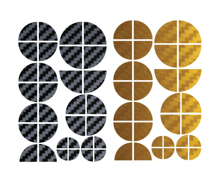 Black & Gold Carbon V1 BMW Badge Overlay — Compatible with E/F Series | SuperWrappz