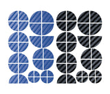 Black & Dark Blue Carbon Badge Emblem Overlay FOR BMW Sticker Vinyl 2 Quadrants covered in each colour FITS YOUR BMW'S Hood Trunk Rims Steering Wheel