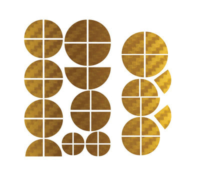 Full Gold Carbon V1 BMW Badge Overlay — Compatible with E/F Series | SuperWrappz