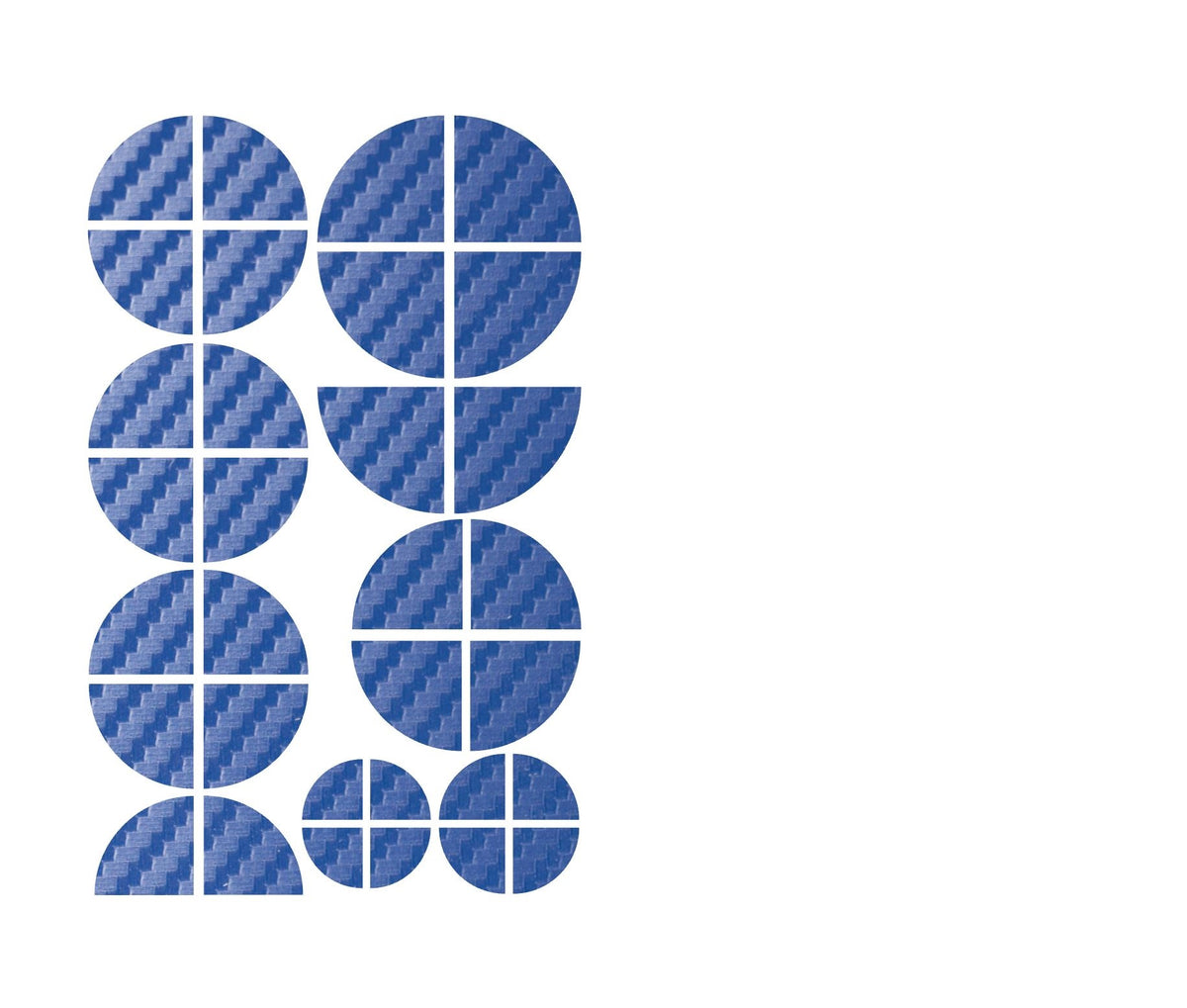 Half Dark Blue Carbon BMW badge overlay, uncut on its adhesive backing sheet