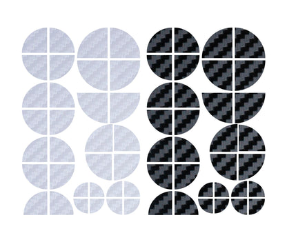 White & Black Carbon V1 BMW Badge Overlay — Compatible with E/F Series | SuperWrappz