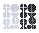 White & Black Carbon Badge Emblem Overlay FOR BMW Sticker Vinyl 2 Quadrants covered in each colour FITS YOUR BMW'S Hood Trunk Rims Steering Wheel