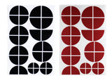 Black & Red Metal Gloss Badge Emblem Overlay FOR BMW Sticker Vinyl 2 Quadrants covered in each colour FITS YOUR BMW'S Hood Trunk Rims Steering Wheel