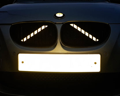White Reflective V-Brace & Crash Bar Overlay — Compatible with BMW | SuperWrappz