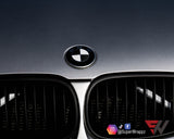 HALF BLACK CARBON Badge Emblem Overlay FOR BMW Sticker VINYL 2 QUADRANTS COVERED FITS YOUR BMW'S HOOD TRUNK RIMS STEERING WHEEL