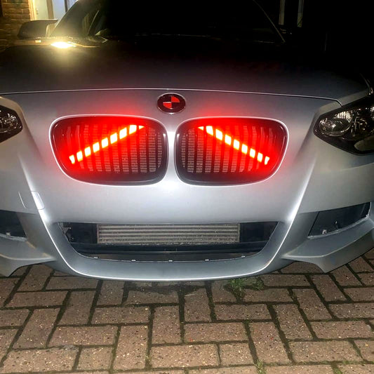 Red Reflective V-Brace & Crash Bar Overlay — Compatible with BMW | SuperWrappz