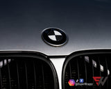 HALF BLACK CARBON Badge Emblem Overlay FOR BMW Sticker VINYL 2 QUADRANTS COVERED FITS YOUR BMW'S HOOD TRUNK RIMS STEERING WHEEL