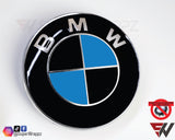 Black & Blue Gloss Badge Emblem Overlay FOR BMW Sticker Vinyl 2 Quadrants covered in each colour FITS YOUR BMW'S Hood Trunk Rims Steering Wheel