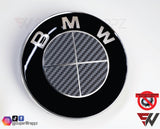Full Dark Grey Anthracite Carbon Badge Emblem Overlay FOR BMW Sticker Vinyl 4 Quadrants covered FITS YOUR BMW'S Hood Trunk Rims Steering Wheel