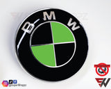 Black & Green Gloss Badge Emblem Overlay FOR BMW Sticker Vinyl 2 Quadrants covered in each colour FITS YOUR BMW'S Hood Trunk Rims Steering Wheel