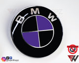 Black & Purple Gloss Badge Emblem Overlay FOR BMW Sticker Vinyl 2 Quadrants covered in each colour FITS YOUR BMW'S Hood Trunk Rims Steering Wheel