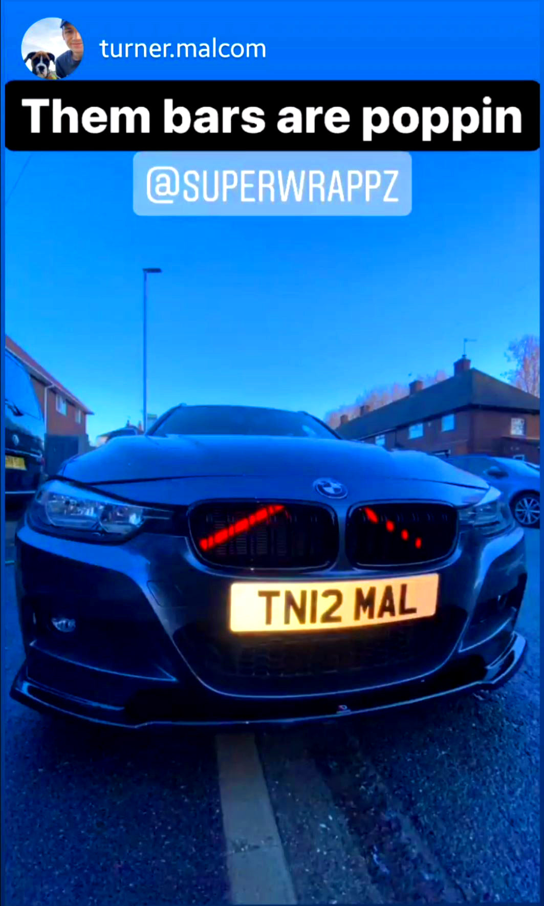 Red Reflective V-Brace & Crash Bar Overlay — Compatible with BMW | SuperWrappz