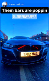 Red Reflective / Luminescent V BARS Overlay FOR BMW Vinyl FITS YOUR BMW'S V BRACES / CRASH BARS