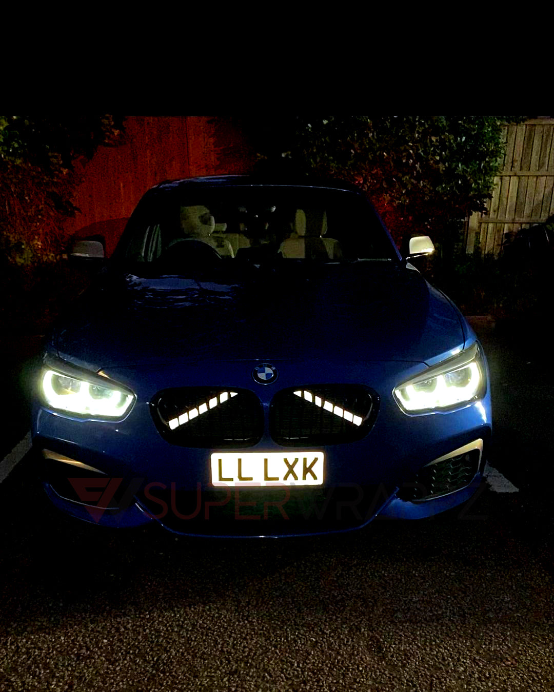 White Reflective V-Brace & Crash Bar Overlay — Compatible with BMW | SuperWrappz