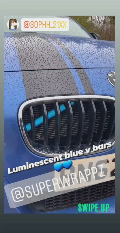 Blue Reflective V-Brace & Crash Bar Overlay — Compatible with BMW | SuperWrappz