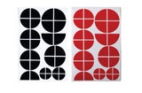 Black & Red Gloss Badge Emblem Overlay FOR BMW Sticker Vinyl 2 Quadrants covered in each colour FITS YOUR BMW'S Hood Trunk Rims Steering Wheel