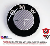 Full Silver Carbon Badge Emblem Overlay FOR BMW Sticker Vinyl 4 Quadrants covered FITS YOUR BMW'S Hood Trunk Rims Steering Wheel