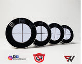 Full White Carbon Badge Emblem Overlay FOR BMW Sticker Vinyl 4 Quadrants covered FITS YOUR BMW'S Hood Trunk Rims Steering Wheel