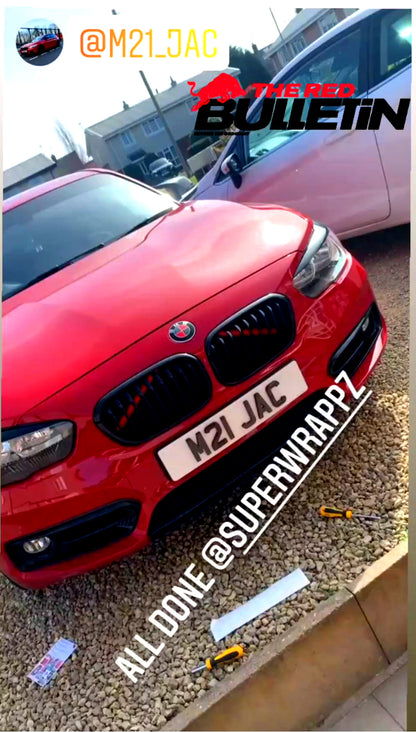 Red Reflective V-Brace & Crash Bar Overlay — Compatible with BMW | SuperWrappz