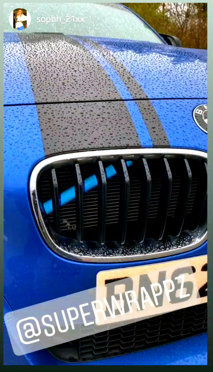 Blue Reflective V-Brace & Crash Bar Overlay — Compatible with BMW | SuperWrappz