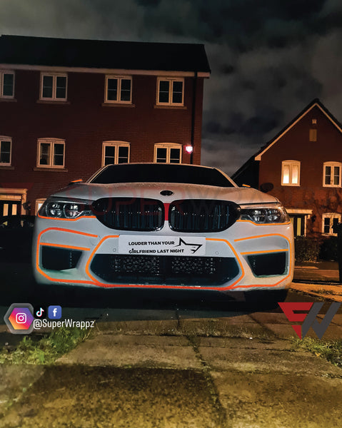 1 cm orange reflective pin stripes decal sticker wrap kit self adhesive wrap