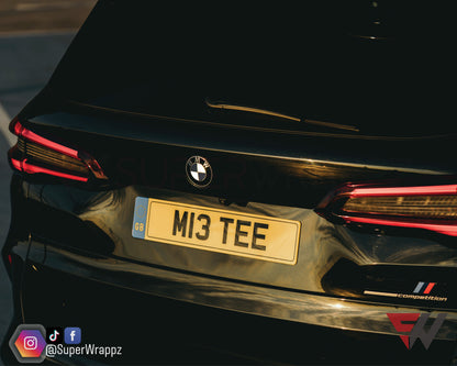 Half Black Carbon V2 BMW Badge Overlay — Compatible with F40/G20/G30 (2017+) | SuperWrappz