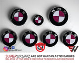 White & Pink Fuchsia Gloss Badge Emblem Overlay FOR BMW Sticker Vinyl FITS YOUR BMW'S Hood Trunk Rims Steering Wheel