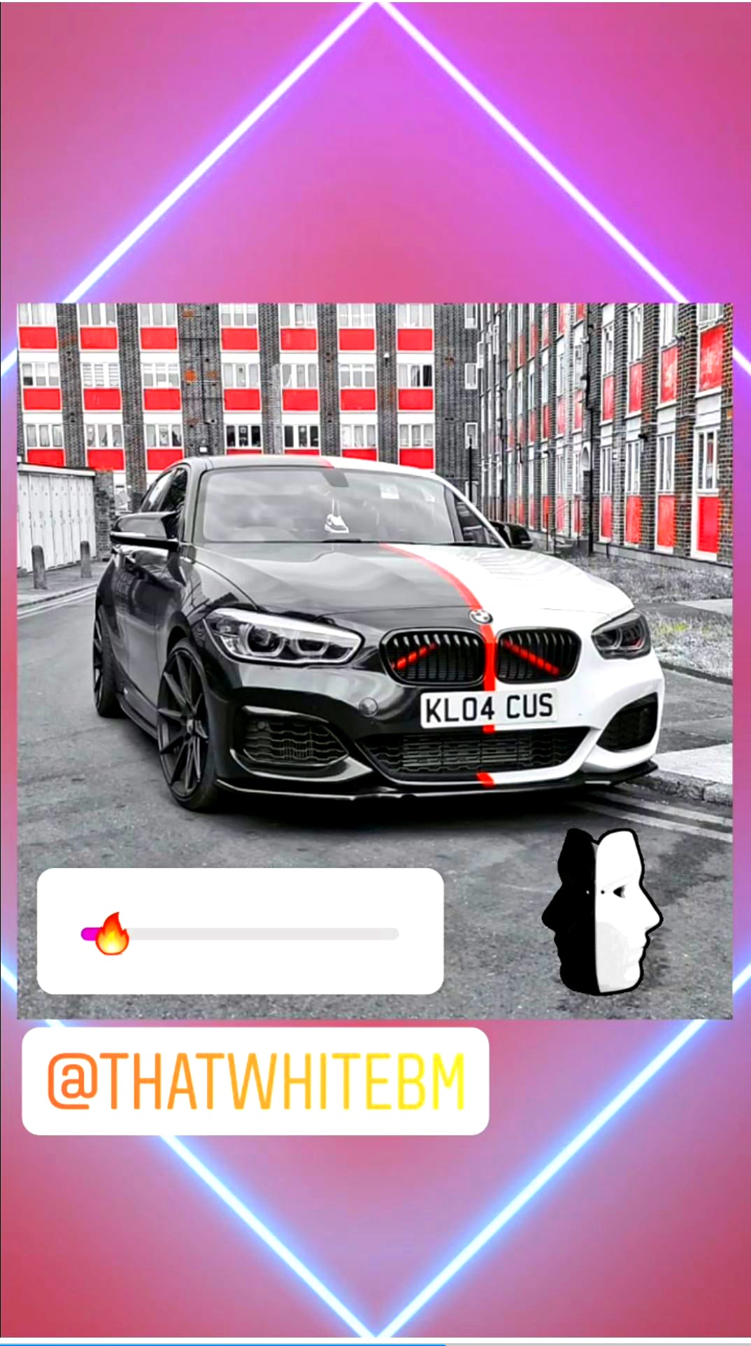 Red Reflective V-Brace & Crash Bar Overlay — Compatible with BMW | SuperWrappz