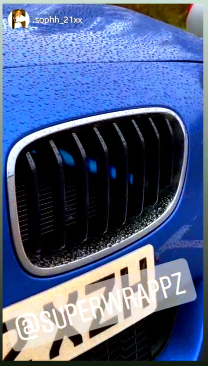 Blue Reflective V-Brace & Crash Bar Overlay — Compatible with BMW | SuperWrappz