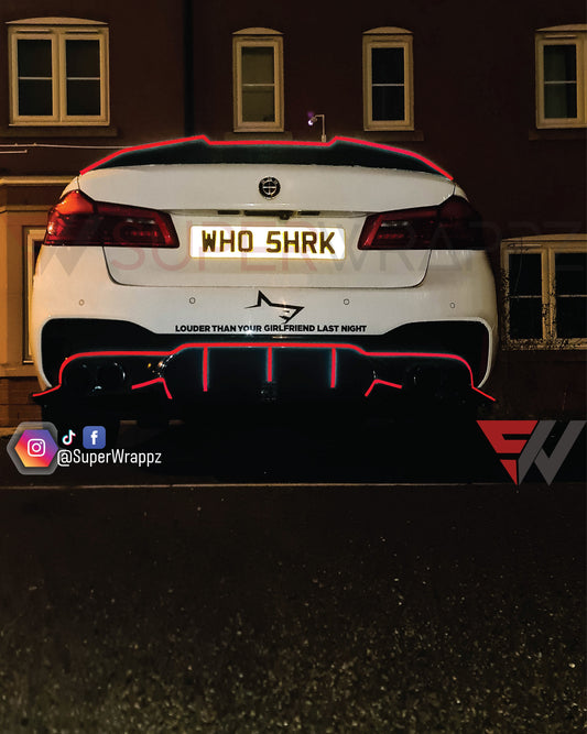 0.5cm red reflective pin stripes decal sticker wrap kit self adhesive wrap
