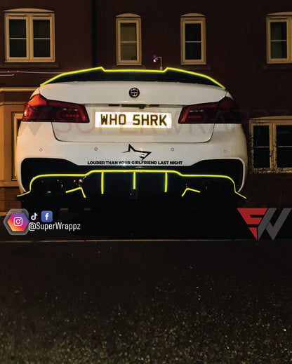 0.5cm yellow reflective pin stripes decal sticker wrap kit self adhesive wrap
