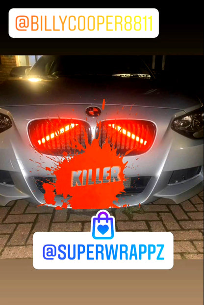 Red Reflective V-Brace & Crash Bar Overlay — Compatible with BMW | SuperWrappz
