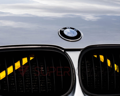 Yellow Reflective V-Brace & Crash Bar Overlay — Compatible with BMW | SuperWrappz