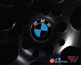 Black & Baby Blue Gloss Badge Emblem Overlay FOR BMW Sticker Vinyl 2 Quadrants covered in each colour FITS YOUR BMW'S Hood Trunk Rims Steering Wheel