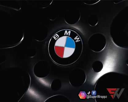 🇬🇧 UK 🇺🇸 USA 🇫🇷 France Flag V1 BMW Badge Overlay — Compatible with E/F Series | SuperWrappz