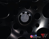 Full Dark Grey Anthracite Carbon Badge Emblem Overlay FOR BMW Sticker Vinyl 4 Quadrants covered FITS YOUR BMW'S Hood Trunk Rims Steering Wheel